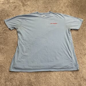 Columbia PFG Graphic T-Shirt Mens XL Blue Crew Neck Short Sleeve Cotton Tee Top